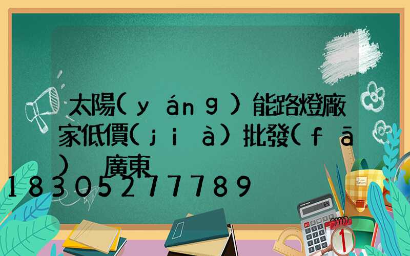 太陽(yáng)能路燈廠家低價(jià)批發(fā) 廣東